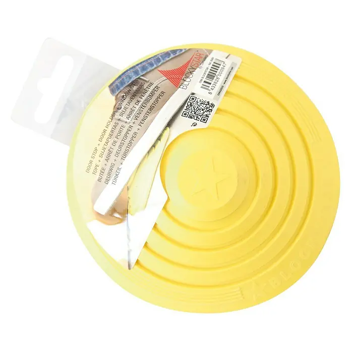 Tope de puerta y ventana Ovni Blockystar - Plástico, Ø x Al: 12 x 3 cm, Amarillo