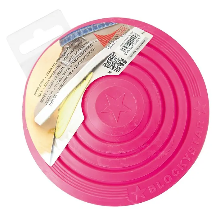 Tope de puerta y ventana Ovni Blockystar - Plástico, Ø x Al: 12 x 3 cm, Rosa
