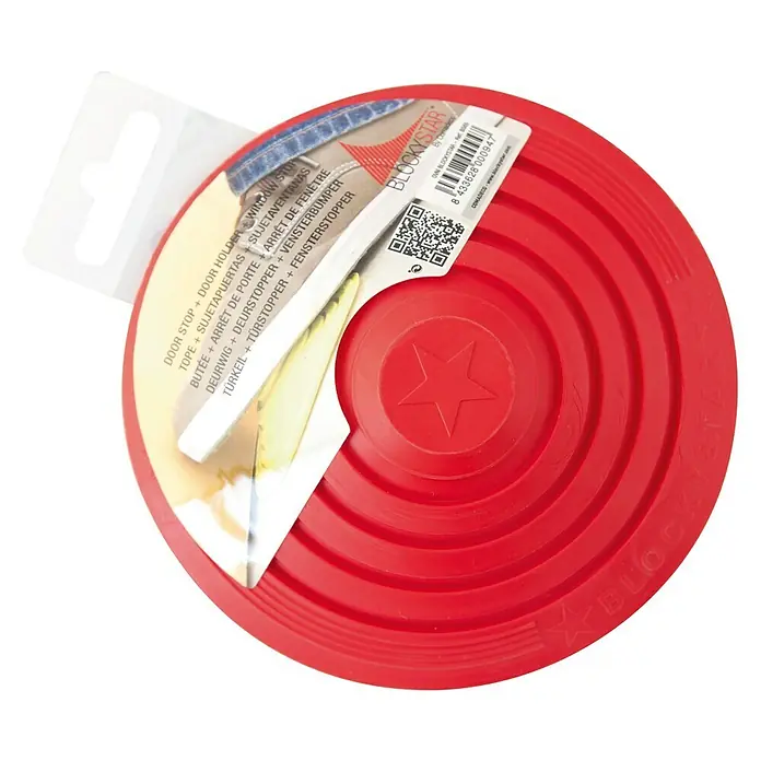 Tope de puerta y ventana Ovni Blockystar - Plástico, Ø x Al: 12 x 3 cm, Rojo