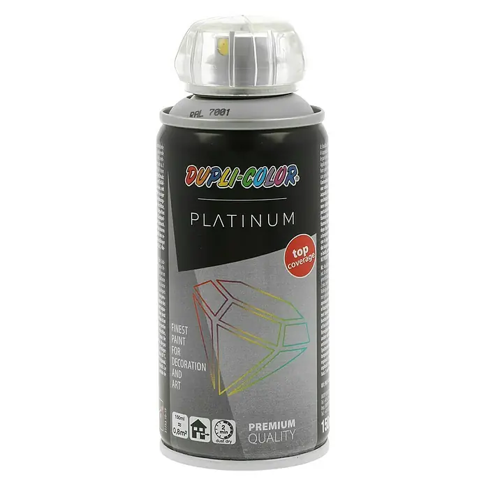 Dupli-Color Platinum Buntlack-Spray platinum RAL 7001 - Silbergrau, 150 ml, Seidenmatt - Vorderansicht
