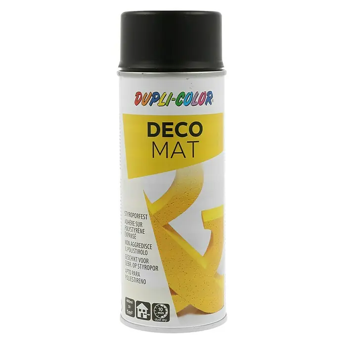 Dupli-Color Deco Mat Acryl-Lackspray Deco Matt - Schwarz, 400 ml, Matt - Vorderansicht