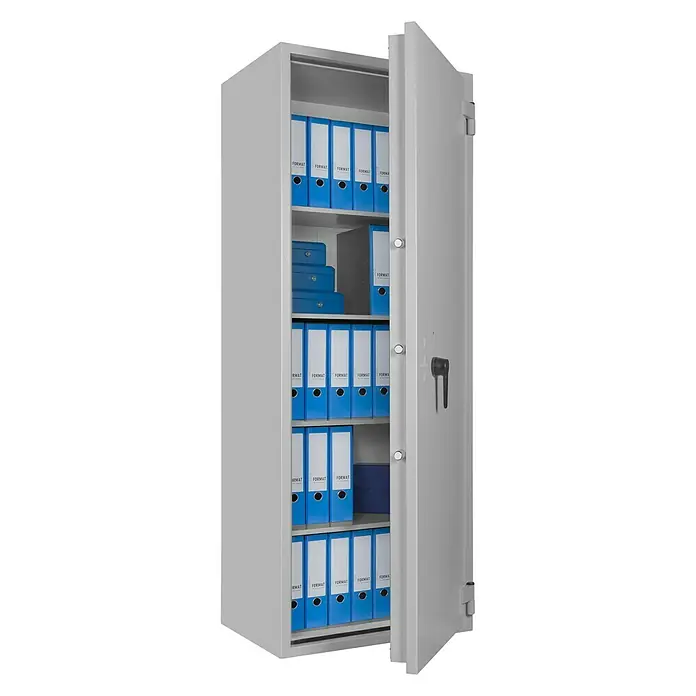 Format Stahlbüroschrank SB Pro 50 - Doppelbart-Hochsicherheitsschloss, L x B x H: 550 x 700 x 1.900 mm - Anwendungsbeispiel