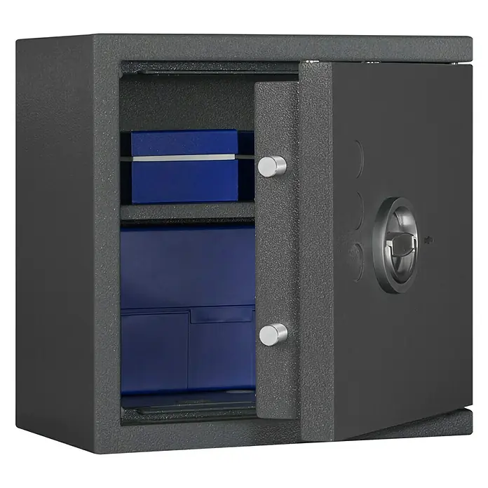 Format Wertschutzschrank Lyra 100 - Doppelbart-Hochsicherheitsschloss, L x B x H: 270 x 400 x 405 mm - Anwendungsbeispiel