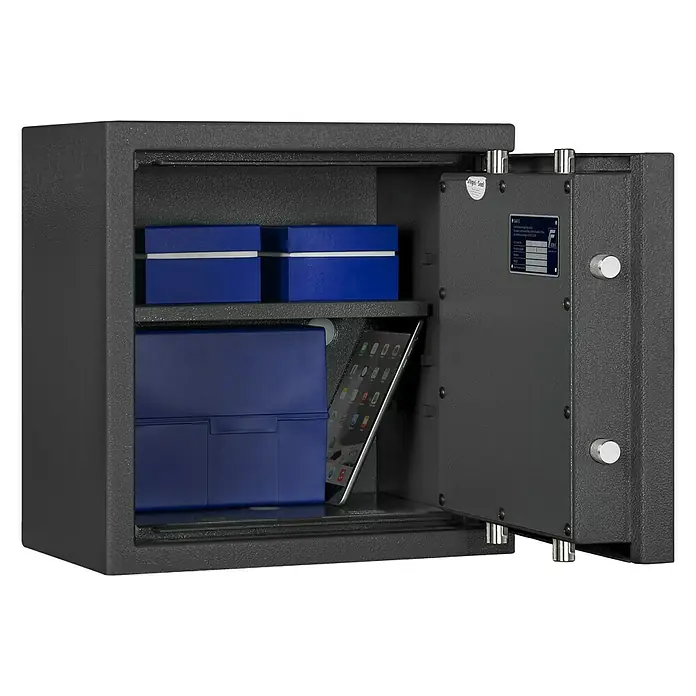 Format Wertschutzschrank Lyra 100 - Doppelbart-Hochsicherheitsschloss, L x B x H: 270 x 400 x 405 mm - Detailaufnahme