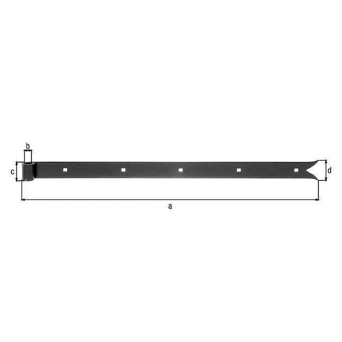 GAH Alberts Pernio bisagra con cola de pez - 4 agujeros, Espesor: 5 mm, Largo: 600 mm