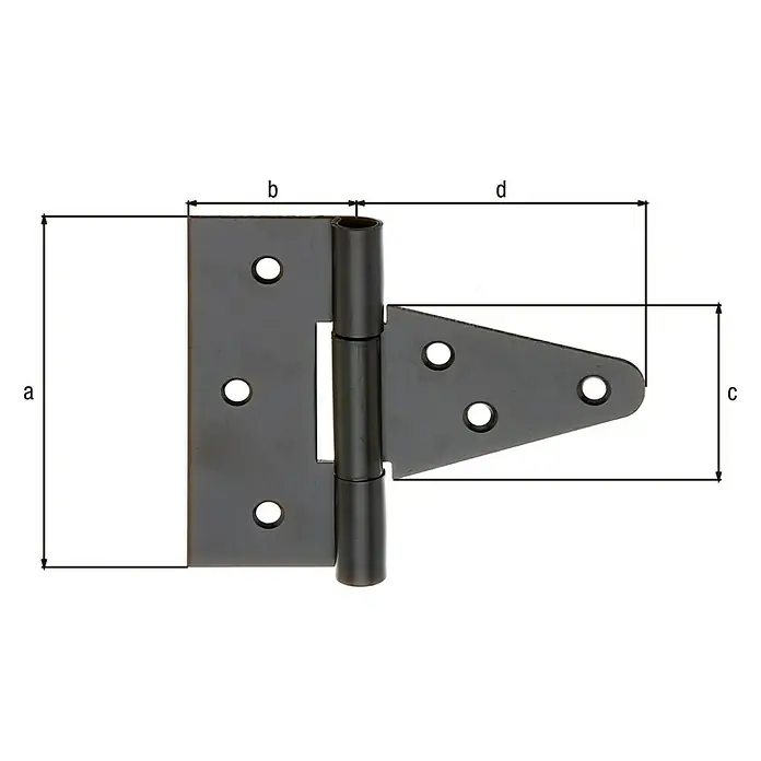 GAH Alberts Bisagra de cofre - Largo: 79 mm, Negro, 6 agujeros