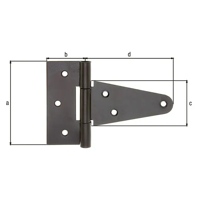 GAH Alberts Bisagra de cofre - Largo: 102 mm, Negro, 6 agujeros
