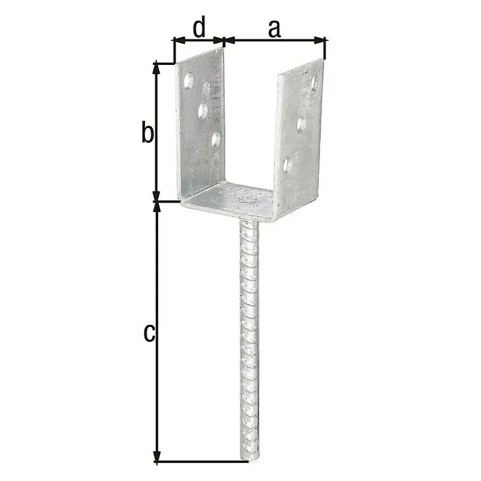 Soporte en U - L x An x Al: 60 x 75 x 104 mm, Zincado, Espesor: 4 mm