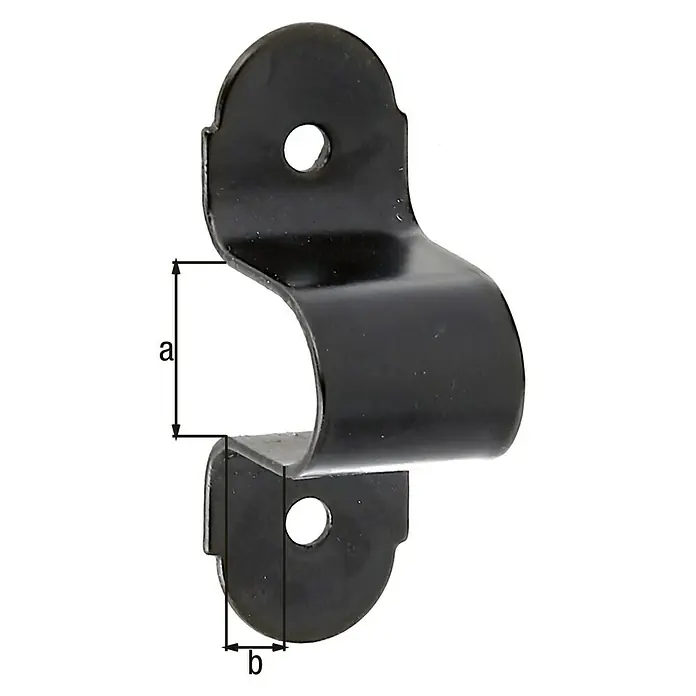 Presilla atornillable - Negro, Acero, Diámetro ojal: 3,5 mm
