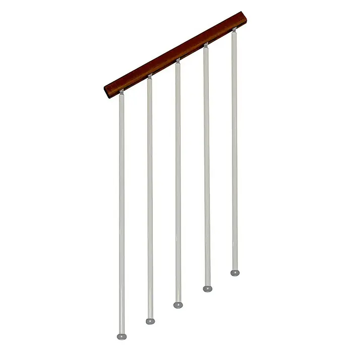 Fontanot Barandilla de escalera Kompact - Largo: 120 cm, Color metal: Blanco, Color pasamanos: Haya oscura