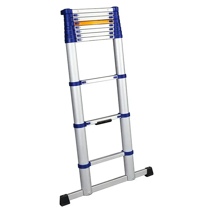 Stabilomat Teleskopleiter - Arbeitshöhe: 4,02 m, Aluminium, Transportlänge: 0,83 m - Vorderansicht