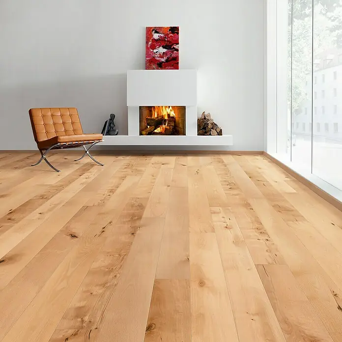 Living by Haro Fertigparkett Buche Gedämpft - 2.200 x 180 x 13,5 mm, Landhausdiele - Stimmungsaufnahme