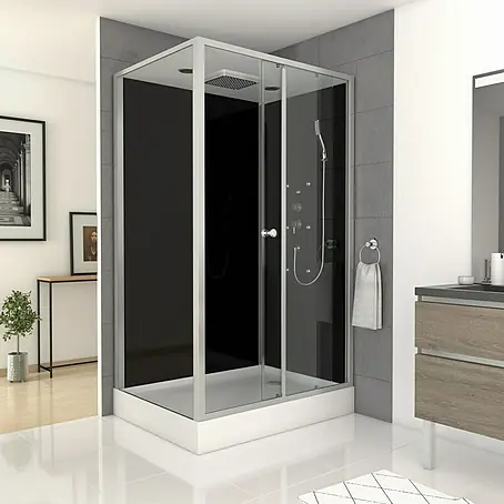 Cabina de ducha completa Vitamine Black Rectangle