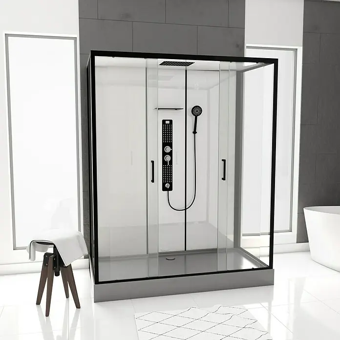 Designdusche Indus - 160 x 70 x 215 cm, Anthrazit/Silbergrau - Stimmungsaufnahme