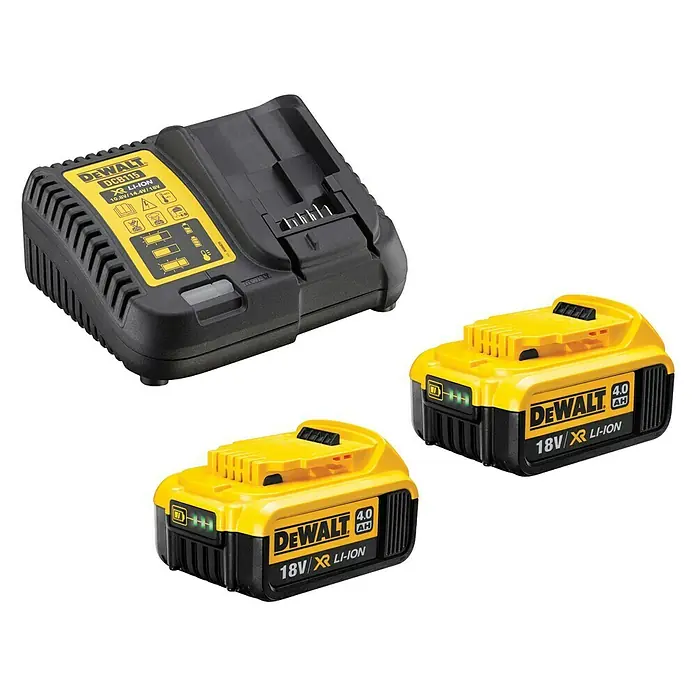 Dewalt XR Akku & Ladegerät DCB115M2 - 18 V, 2 Akkus, 4 Ah, Li-Ionen - Vorderansicht