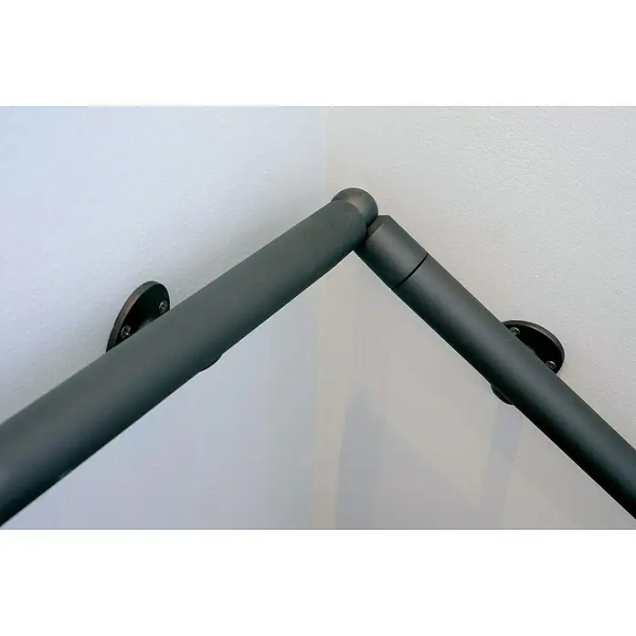 Codo de 90º a 180º para pasamanos Negro - Diámetro: 40 mm, Aluminio