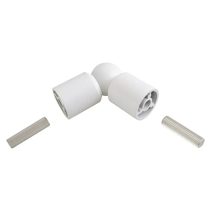 Codo de 90º a 180º  para pasamanos Blanco - Diámetro: 40 mm, Aluminio