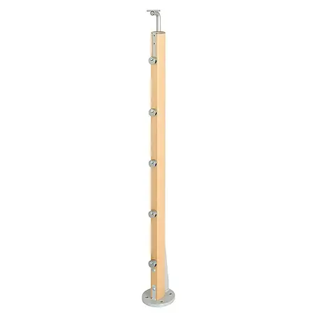 Poste de fijación plana para barandilla