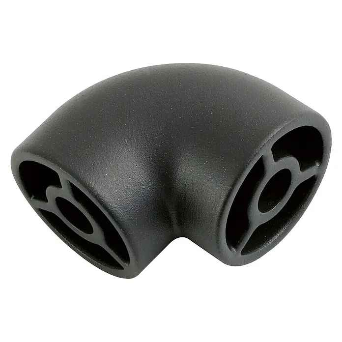 Codo de 90º para pasamanos Negro - Diámetro: 40 mm, Aluminio