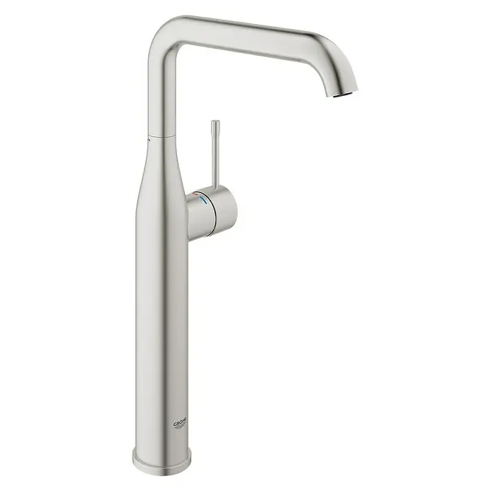 Grohe Essence New Waschtischarmatur XL-Size - Supersteel, Glänzend, Hoher Auslauf - Rechte Seitenansicht
