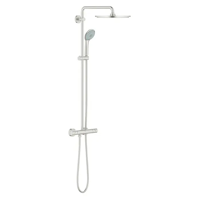 Grohe Duschsystem Euphoria 310 - Mit Thermostatarmatur, Lochabstand: 101,6 cm, Anzahl Strahlarten: 3 Stk., Supersteel - Vorderansicht