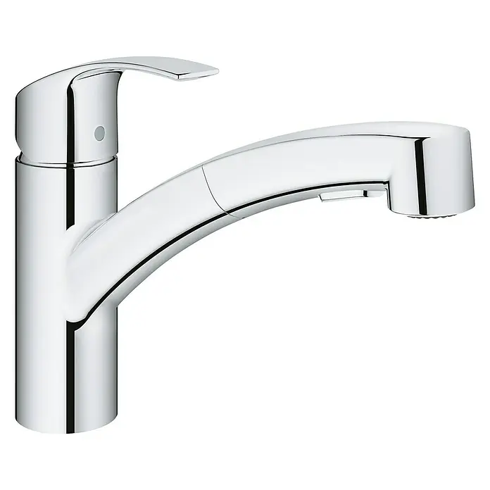 Grohe Eurosmart Spültischarmatur - Chrom, Glänzend, Ausziehbare Dual-Spülbrause - Rechte Seitenansicht