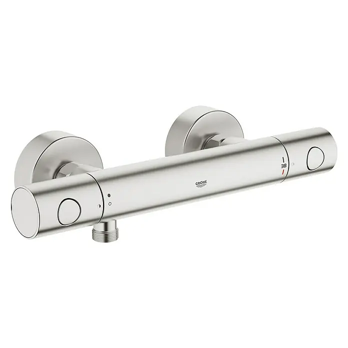 Grohe Grohtherm 1000 Cosmopolitan Brausethermostat - Supersteel, Matt - Vorderansicht