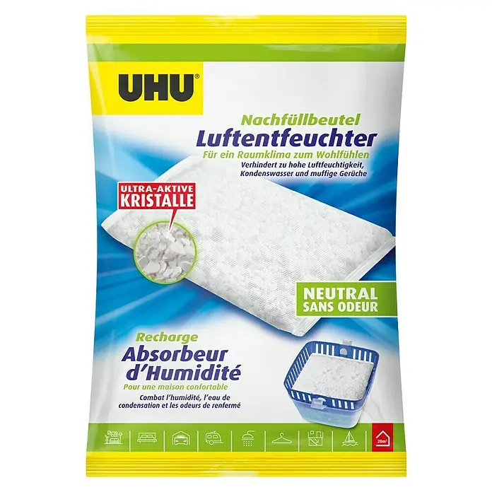 UHU Luftentfeuchter Nachfüllpack - 1 Stk. x 450 g - Vorderansicht