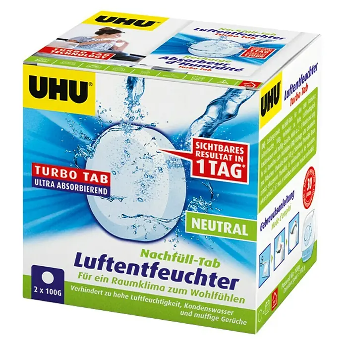 UHU Luftentfeuchter-Tabs Ambiance - Neutral, 2 Stk. x 100 g - Vorderansicht