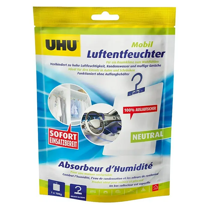 UHU Luftentfeuchter Mobil - Neutral, 100 g - Vorderansicht