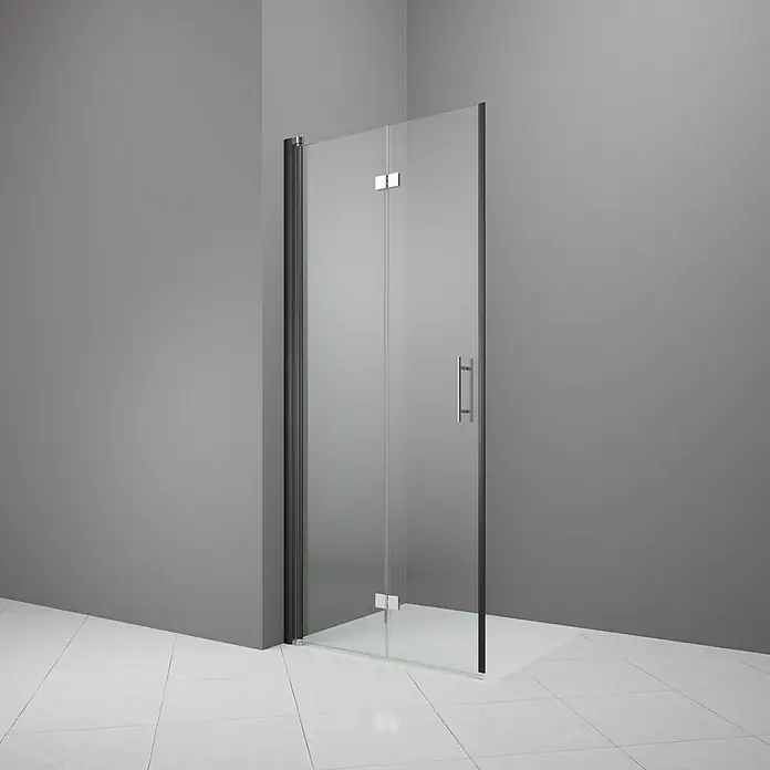 Camargue Vario Sklopiva vrata za tuširanje B54 - 100 x 195 cm, Premazano, Debljina: 6 mm, Crne boje - Pogled sprijeda
