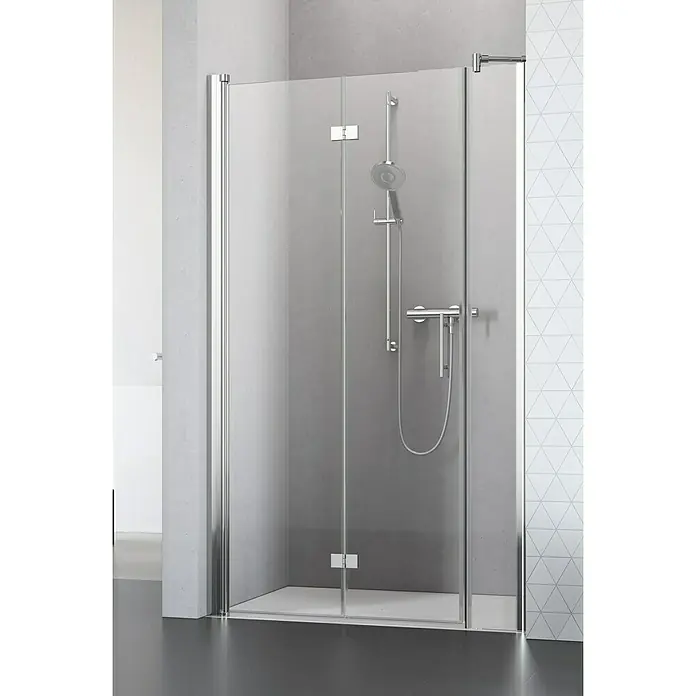 Camargue Vario Nischendusche S53+S17 - 90 x 195 cm, Stärke: 6 mm, Silber - Vorderansicht