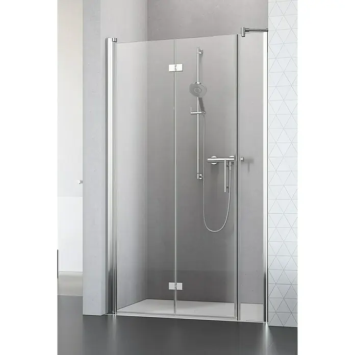 Camargue Vario Nischendusche S52+S17 - 80 x 195 cm, Stärke: 6 mm, Silber - Vorderansicht