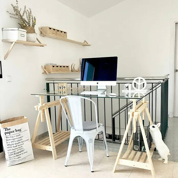 Astigarraga Holzbock Architekt - Tragkraft: 400 kg bei 2 Holzböcken, Höhe: 70 cm, Kiefer, Natur - Rechte Seitenansicht