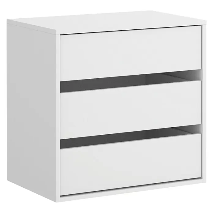 Cajonera - L x An x Al: 45 x 60 x 60 cm, Blanco, Número de cajones: 3 ud.