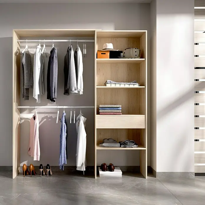 Mueble vestidor Suit - L x An x Al: 40 x 160 x 187 cm, Melamina, Roble