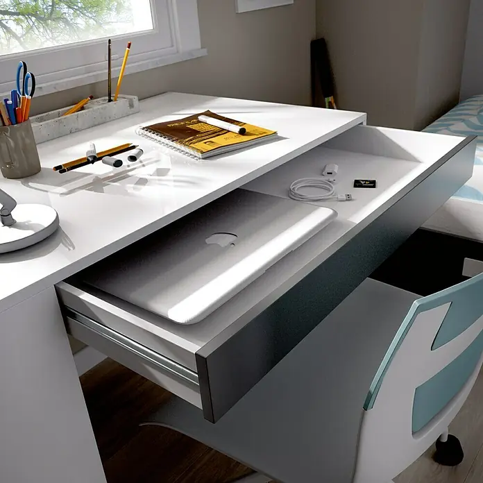 Mesa de escritorio Teo - L x An x Al: 50 x 115 x 74 cm, Blanco/Grafito
