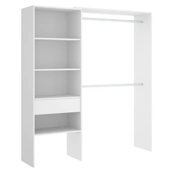 Mueble vestidor Suit - L x An x Al: 40 x 160 x 187 cm, Melamina, Blanco