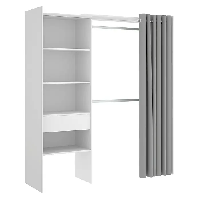 Mueble vestidor Suit - L x An x Al: 50 x 160 x 205 cm, Melamina, Blanco