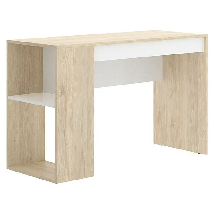 Mesa de escritorio Teo - L x An x Al: 50 x 115 x 74 cm, Roble/Blanco