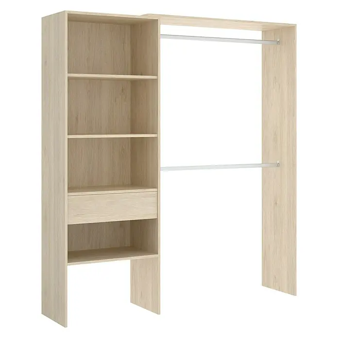 Mueble vestidor Suit - L x An x Al: 40 x 160 x 187 cm, Melamina, Roble
