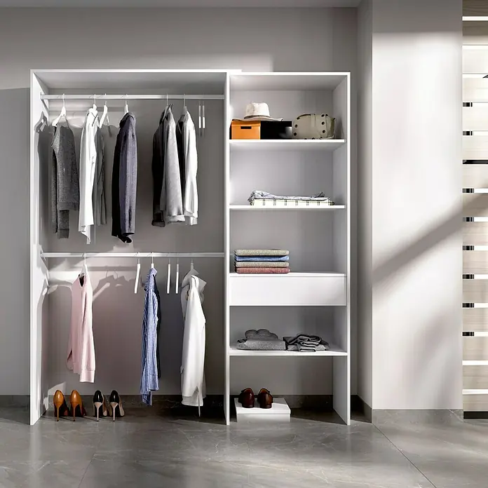 Mueble vestidor Suit - L x An x Al: 40 x 160 x 187 cm, Melamina, Blanco