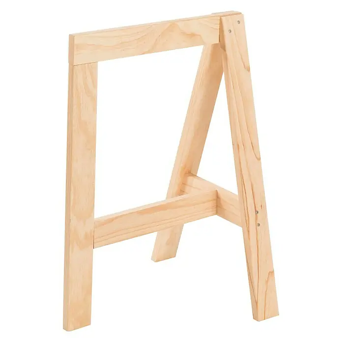 Astigarraga Mesa con caballetes Glam - L x An x Al: 120 x 60 x 75,8 cm, Natural, Pino, 3 pzs. - Vista de perfil derecho