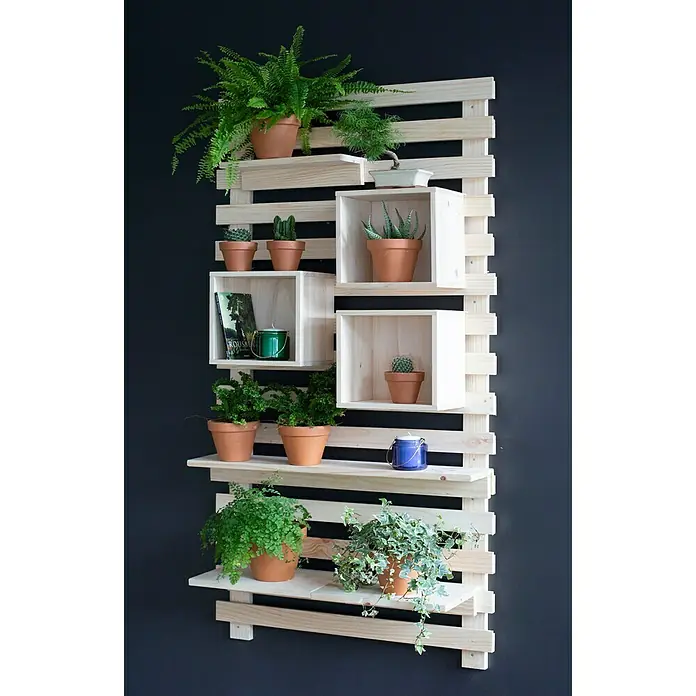 Astigarraga Wandpaneel - L x B x H: 90 x 65 x 5 cm, Kiefernholz - Rechte Seitenansicht