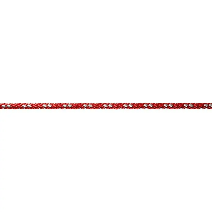 Robline Plovna vrv na meter 8-Plaited-Dinghy - 4 mm, Rdeče barve/srebrne barve, Poliester - Pogled od spredaj