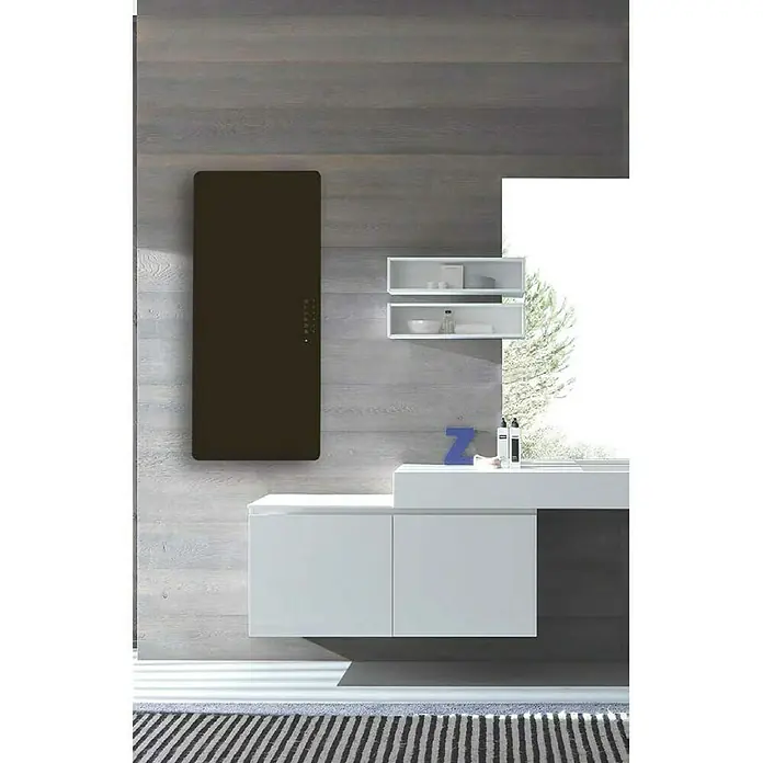 Sanotechnik Elektro-Badheizkörper Rom - B x H: 50 x 100 cm, 700 W, Heizstab, Schwarz