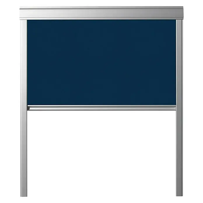 Rolo zavjesa za zatamnjivanje DUA - Namijenjeno za: Krovni prozor 78 x 98 cm, Krovne prozore Solid Elements, Krovne prozore Velux, Fakro krovne prozore, Tamnoplave boje - Pogled sprijeda