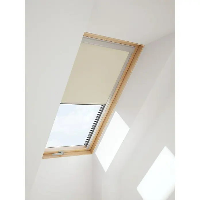 Verdunkelungsrollo DUA - Passend für: Dachfenster 55 x 78 cm, Solid Elements Dachfenster, Velux Dachfenster, Fakro Dachfenster, Beige - Linke Seitenansicht
