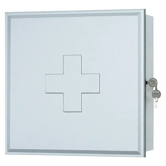 Sieper Medizinschrank - 16 x 39 x 39 cm, Weiß/Silber - Vorderansicht