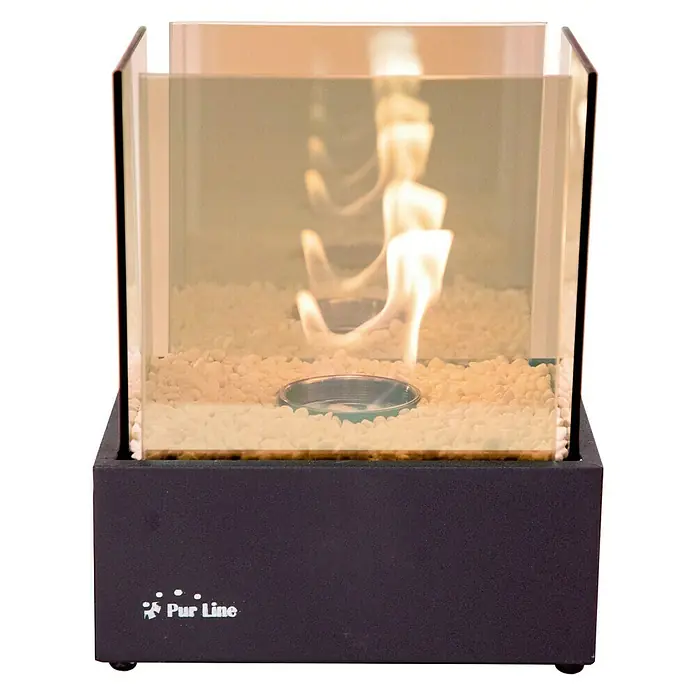 Purline Chimenea de bioetanol Nympha Infinity - L x An x Al: 20,5 x 24,5 x 29 cm, Negro